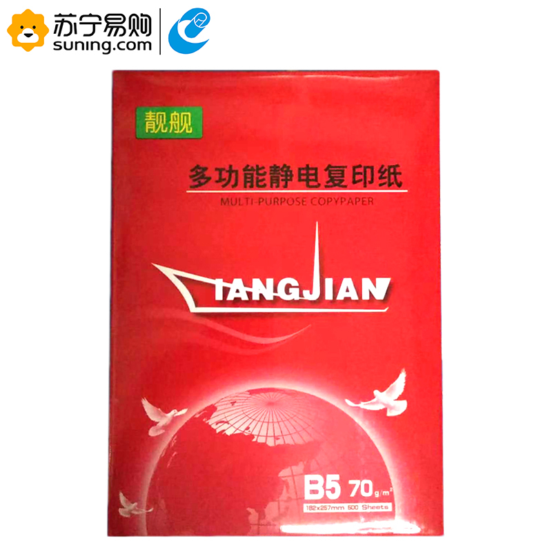晨鸣 B5靓舰复印纸 70G 打印白纸 办公用纸 纯木浆 试卷纸 8包/箱
