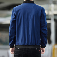 蓝缕金(LANLVJIN)男士夹克春秋季新品大码修身棒球服青年棒球领开衫拉链收口袖外套男韩版休闲夹克衫