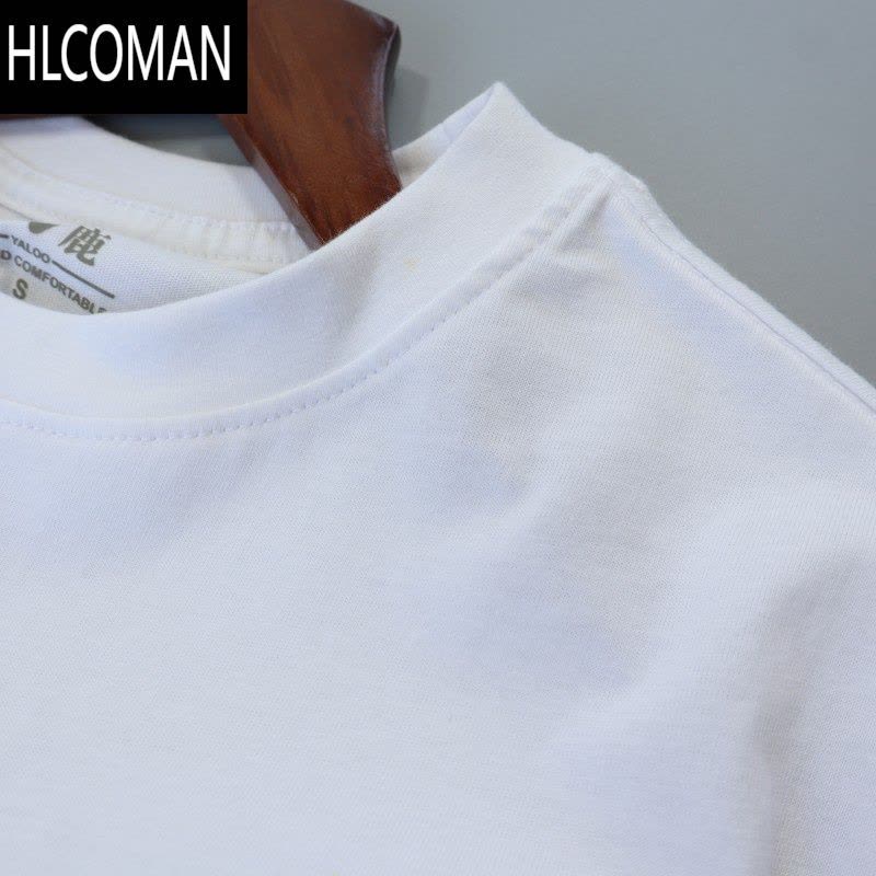 HLCOMANya家男士夏季新款100棉短袖T恤男装圆领休闲时尚百搭T恤上衣图片
