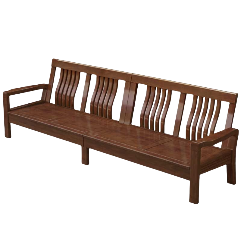 铭思达实木沙发四人位张高清大图