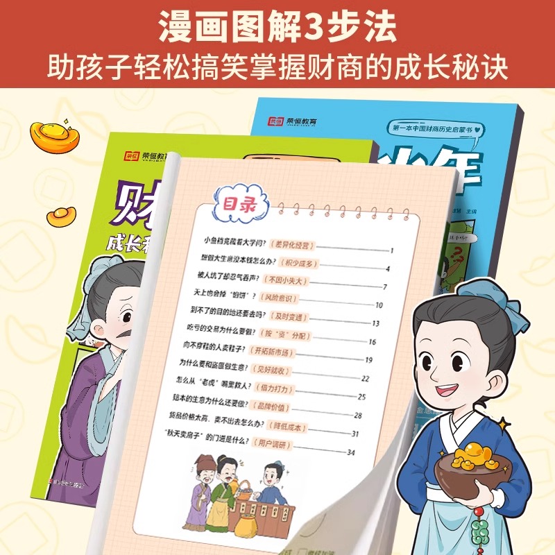 [全3册]财商少年成长秘诀 [正版]财商少年成长秘诀全套3册写给孩子的财商历史启蒙书9-15岁中小学生财商教育绘本青少年高清大图