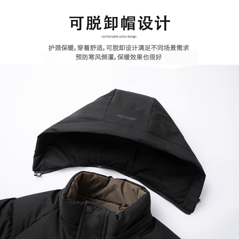 恒源祥棉衣男加厚棉服2024冬季新款休闲连帽外套中年爸爸冬装棉袄高清大图