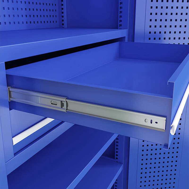 苏悦丰工具柜加厚铁皮储物柜工厂车间用带抽屉汽修多功能收纳柜通门内二抽柜蓝色高清大图