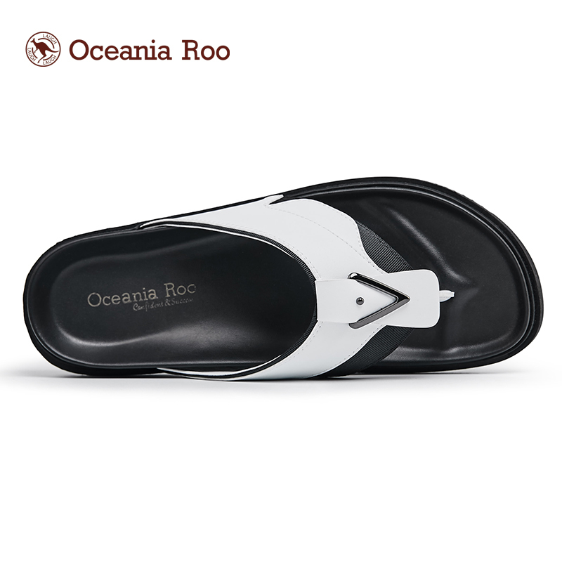 大洋洲.袋鼠(OCEANIA ROO)2018新款防滑人字拖外穿室内居家用浴室拖鞋男士