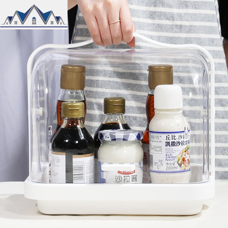 手提式厨房食品收纳盒带盖碗筷置物架调料收纳架面包盒食物收纳盒 三维工匠高清大图