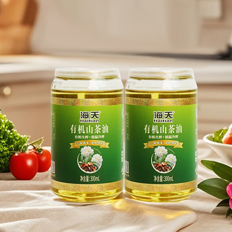 海天山茶油易拉罐300ml有机无过多添加剂口感清爽不油腻不伤厨具高清大图