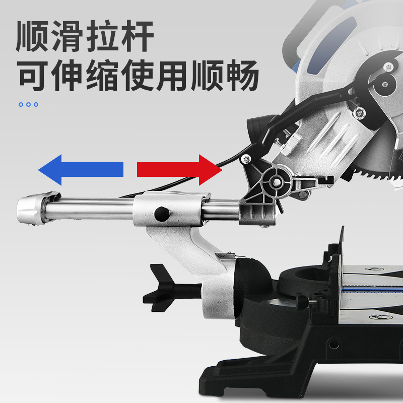重虎拉杆式推拉锯工业级木钢管铝高精度台式斜切割锯10寸