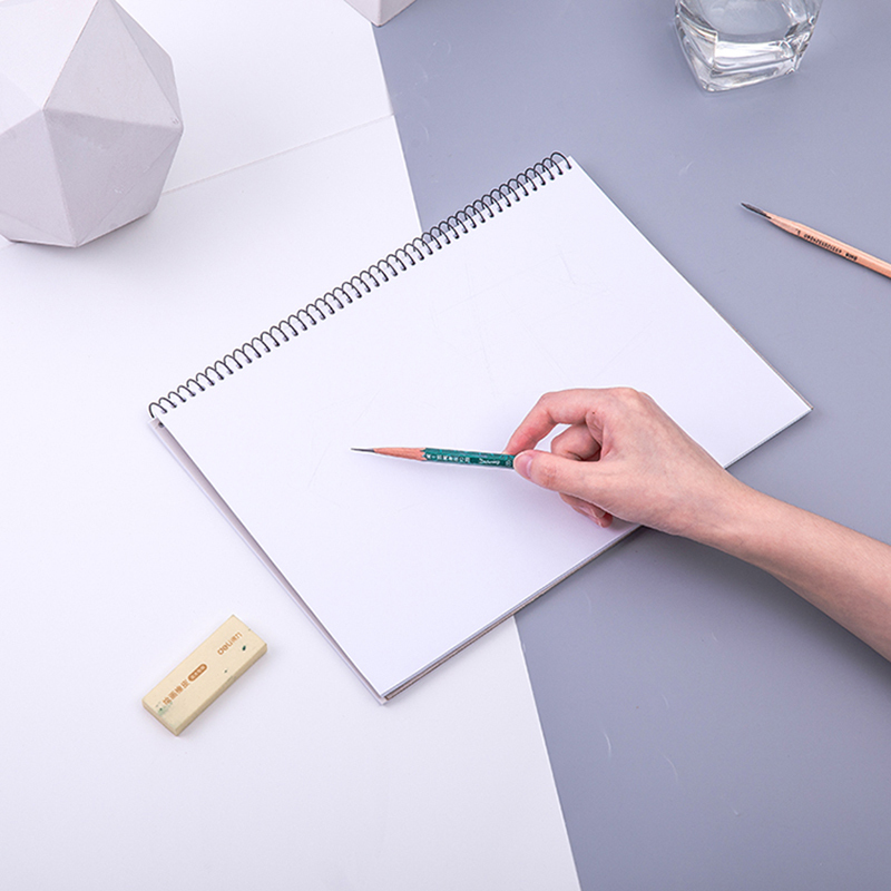 得力7698学生素描本a4侧翻本3素描本涂鸦绘画本10本起订