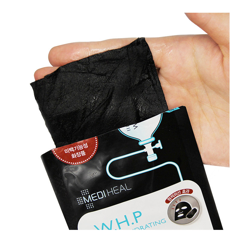 美迪惠尔MEDIHEAL保湿黑面膜面贴膜25ml*10片 双重吸附 补水保湿 品牌直供 苏宁物流