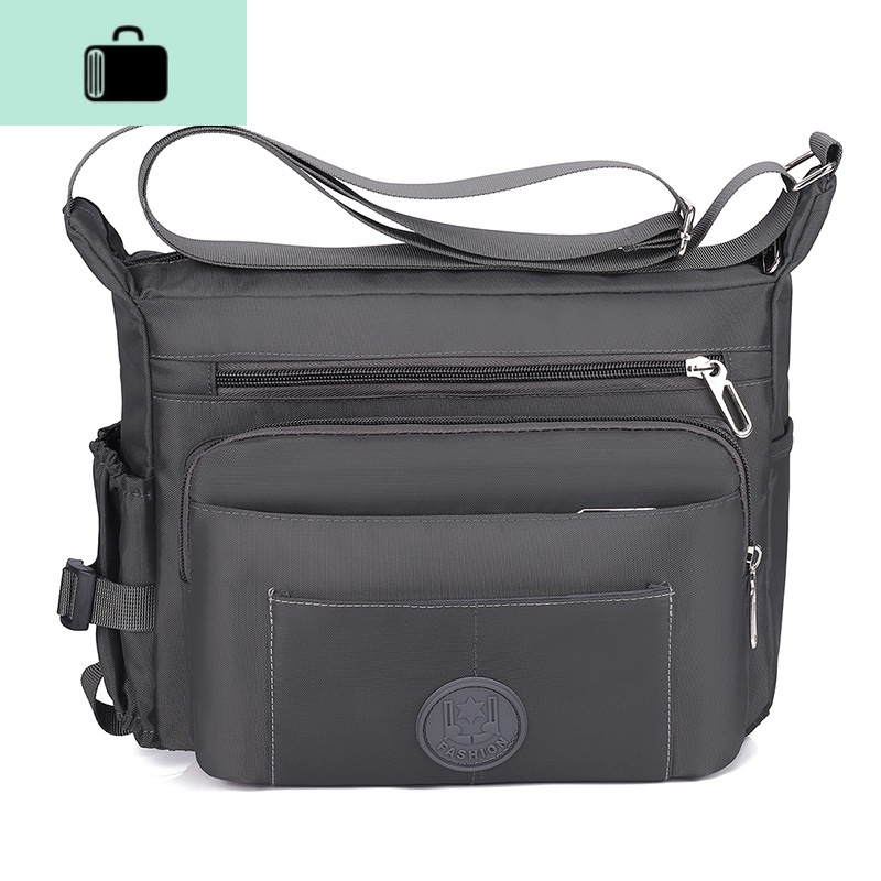 多层大容量中老年人男士爸爸老人牛津布结实单肩斜跨大号背包旅游new