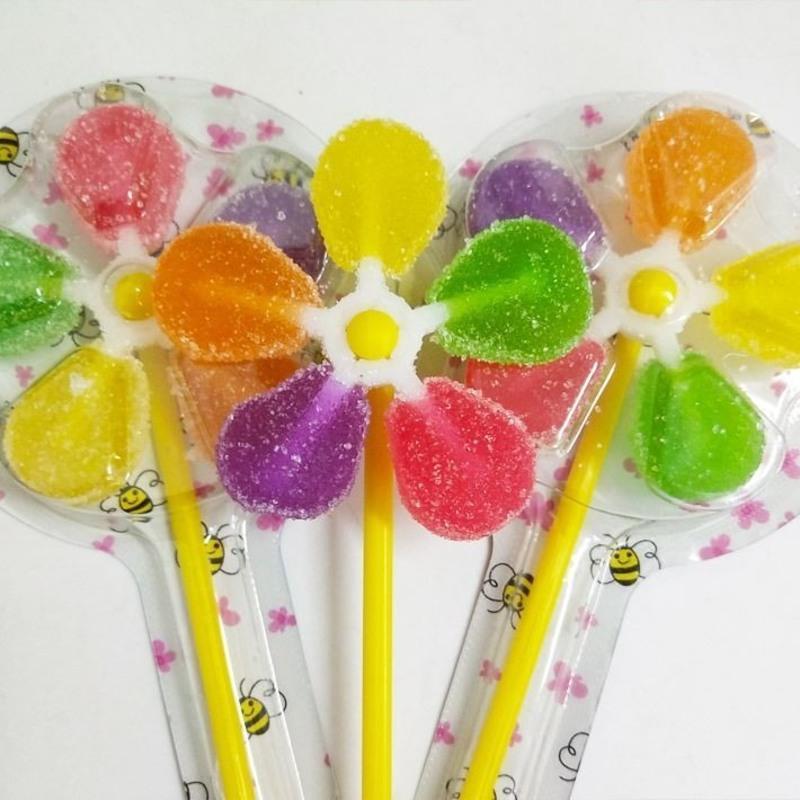 乐满屋五彩风车糖水果味软糖12克30支10支儿童节糖果礼物棒棒糖10支