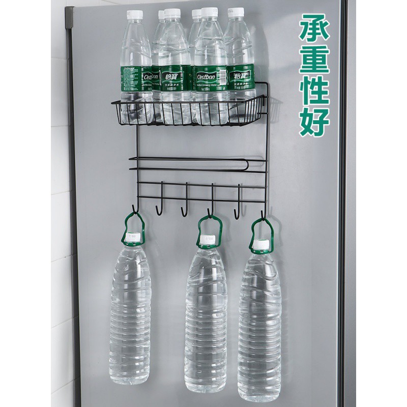 铁艺冰箱挂架侧壁收纳架 厨房调料架壁挂式保鲜膜置物架收纳层架 三维工匠高清大图