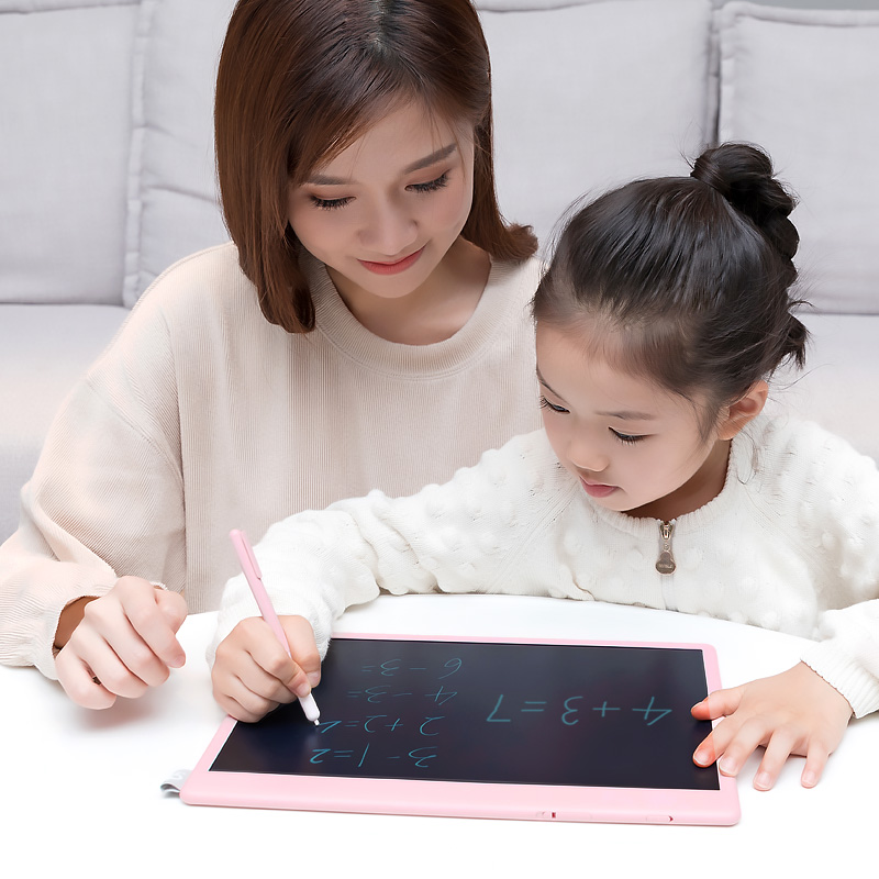 小米生态链 机器岛智能小黑板 13.5寸非磁性涂鸦绘画 液晶画板 儿童早教玩具手写板 宝宝益智写字板 手写板粉色高清大图