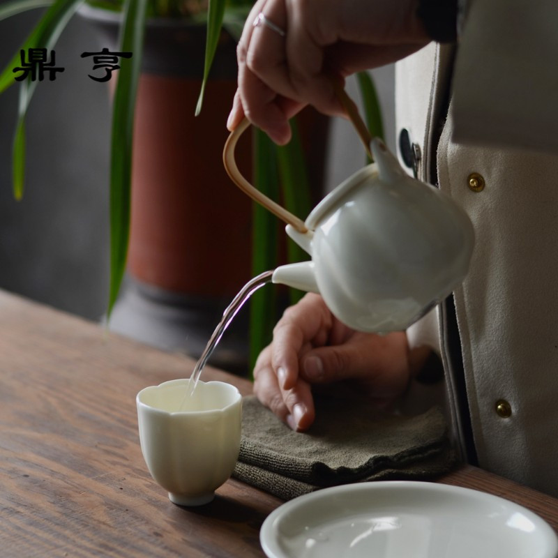 鼎亨手工平盖壶陶瓷茶壶日式茶具泡茶壶过滤单壶功夫茶具茶壶创意
