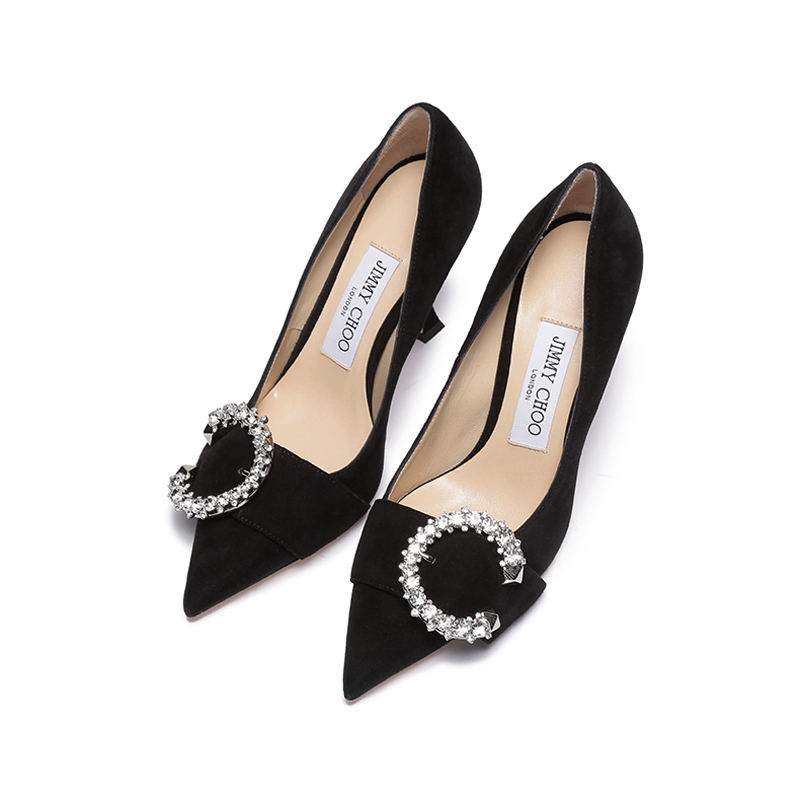 周仰杰jimmychoo女士绒面革尖头浅口高跟鞋皮鞋melva90ucb231