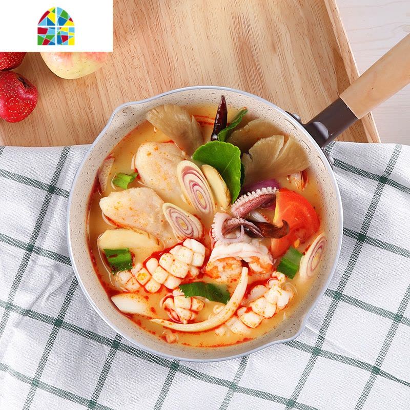 铝制木柄不沾雪平锅日式不粘牛奶锅烫粉泡面汤锅小锅煮面锅熬糖锅 FENGHOU图片