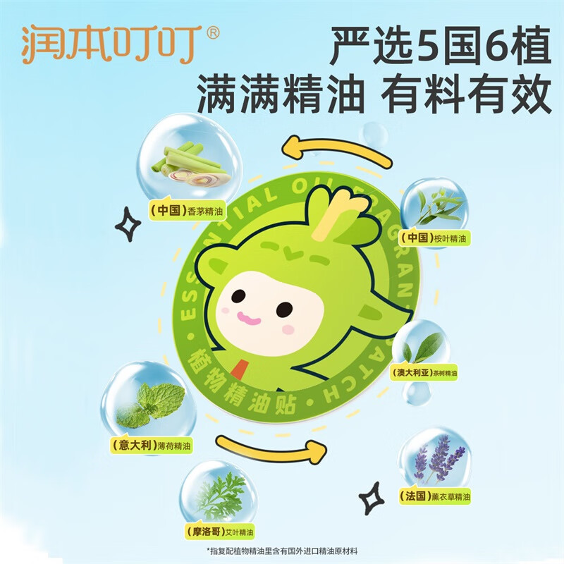 润本(RUNBEN)叮叮精油贴户外防护36片 宝宝儿童香茅植物精油贴经典卡通贴