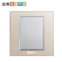 bull公牛开关插座暗装86型G22香槟金色玻璃白板空白面板插座盖板空面板白盖板线盒堵板