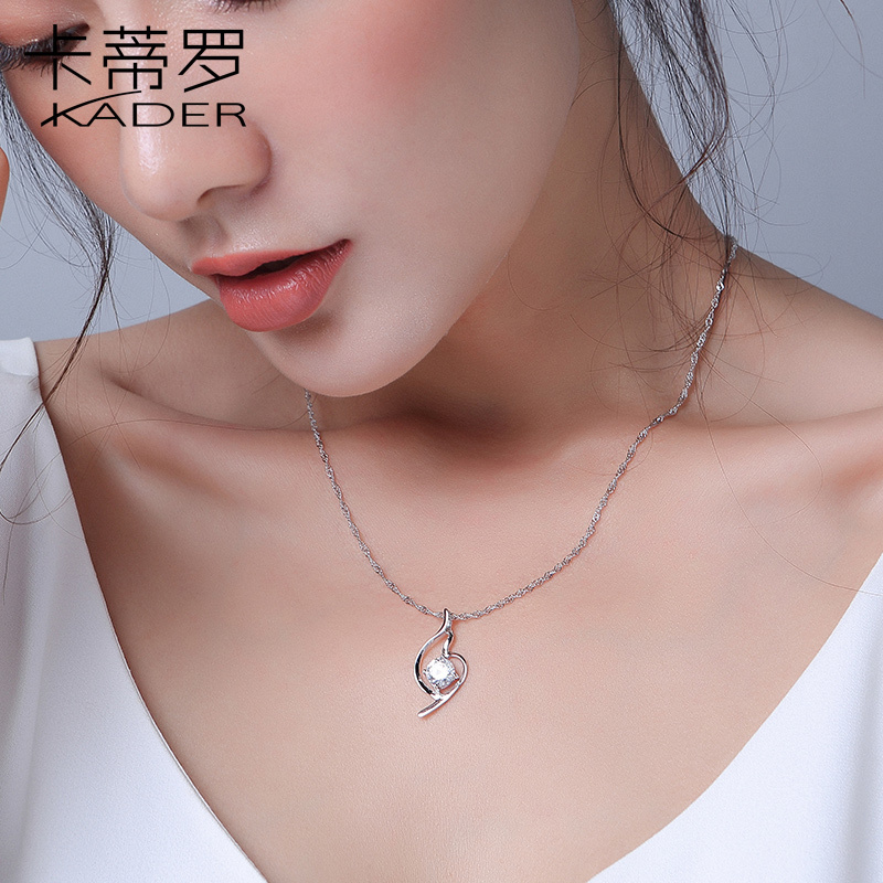 ( KADER )柔美S925银项链女日韩坠短款锁骨链配饰品送女朋友七夕情人节礼物