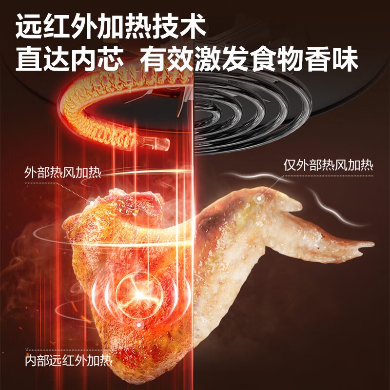 苏泊尔(SUPOR)空气炸锅 家用4L大容量可视 不用翻面 低油轻脂远红外穿透加热电炸锅 KJ40D850