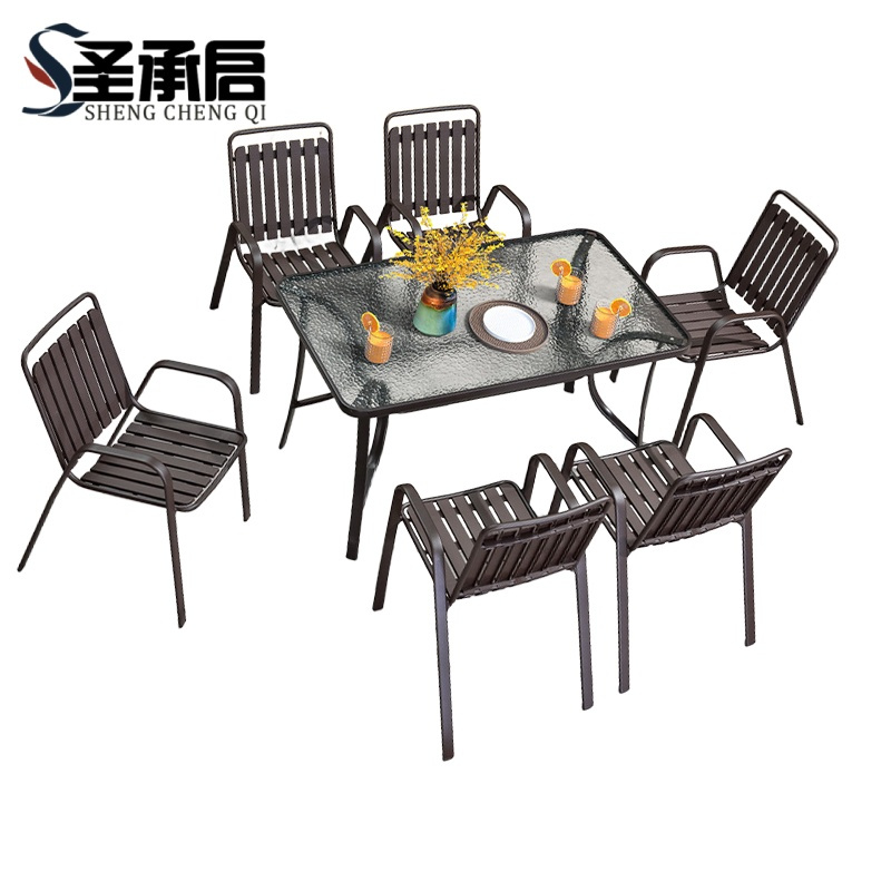圣承启 阳台桌椅 130长桌*6椅 套高清大图