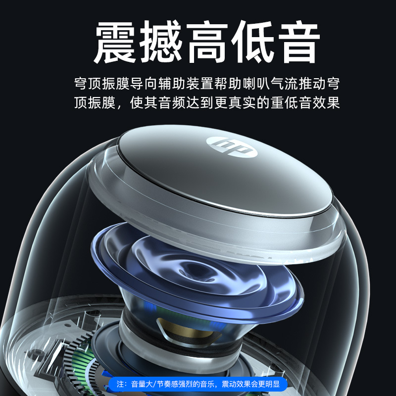 惠普(HP)8CA79AA S05炫彩无线蓝牙音箱 电脑户外家用低音炮便携式车载播放器长续航