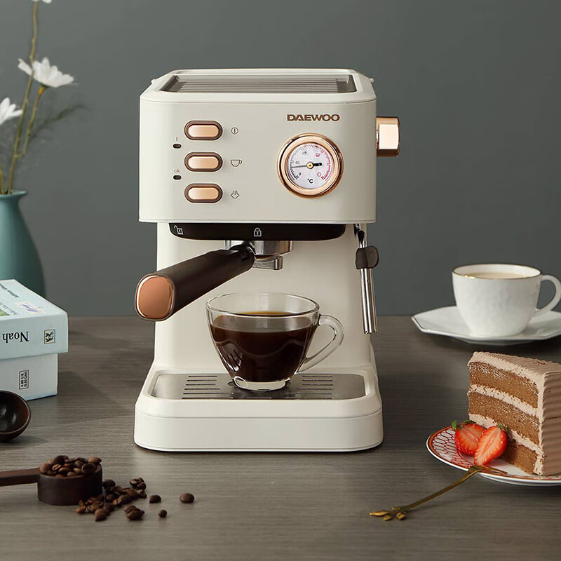 大宇(DAEWOO)咖啡机家用办公室意式打奶泡小型压力咖啡机DYKF-1233 (彩邮外)!