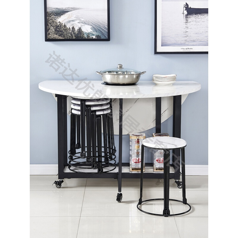 诺必隆家用涮肉餐厅大圆桌电磁炉火锅圆桌小户型可变圆桌子旋转伸缩