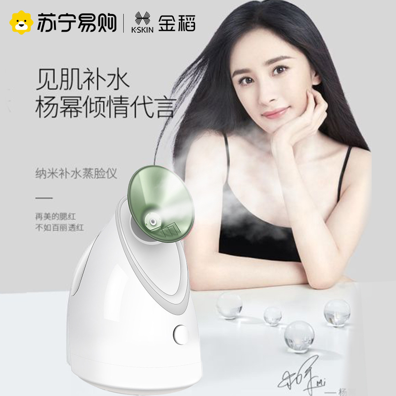 金稻热喷蒸脸器纳米喷雾家用小型补水打开清洁毛孔蒸脸仪718(绿色)