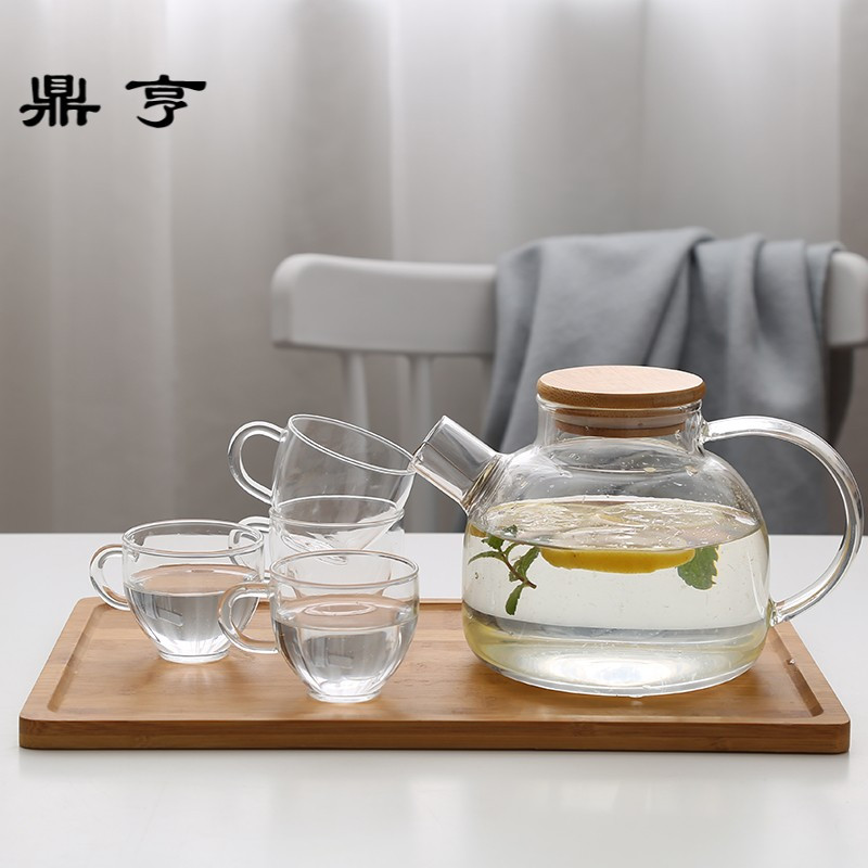 鼎亨欧式简约花茶壶煮水果茶壶套装陶瓷玻璃下午茶花果茶茶具蜡烛