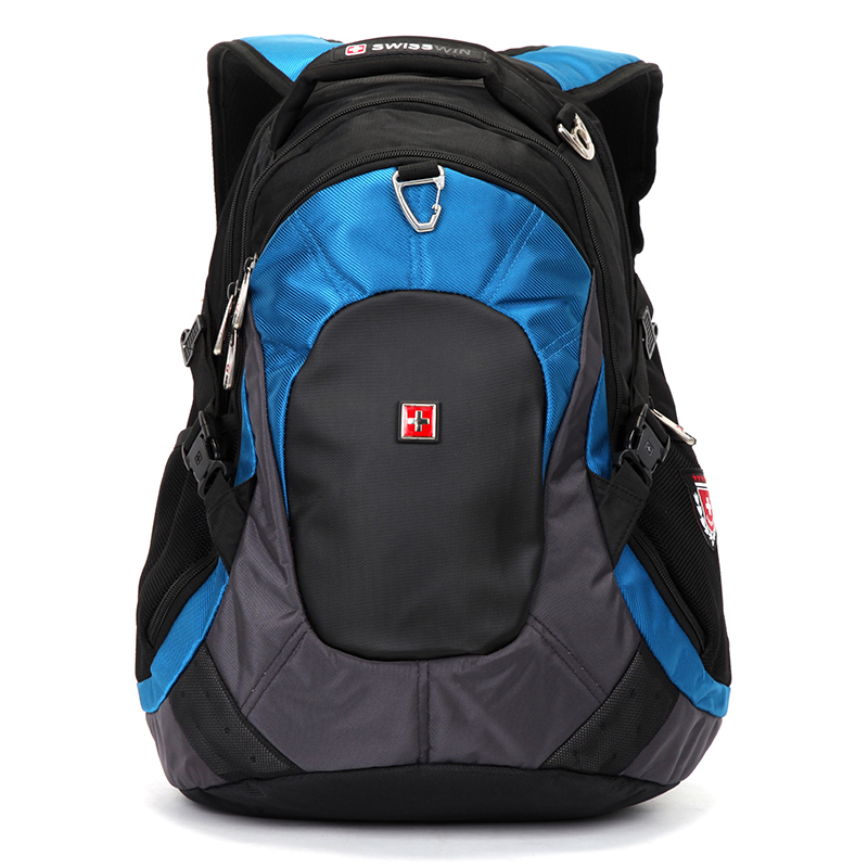 瑞士十字涤纶swisswin14寸中性时尚休闲系列多彩趣味双肩电脑背包sw