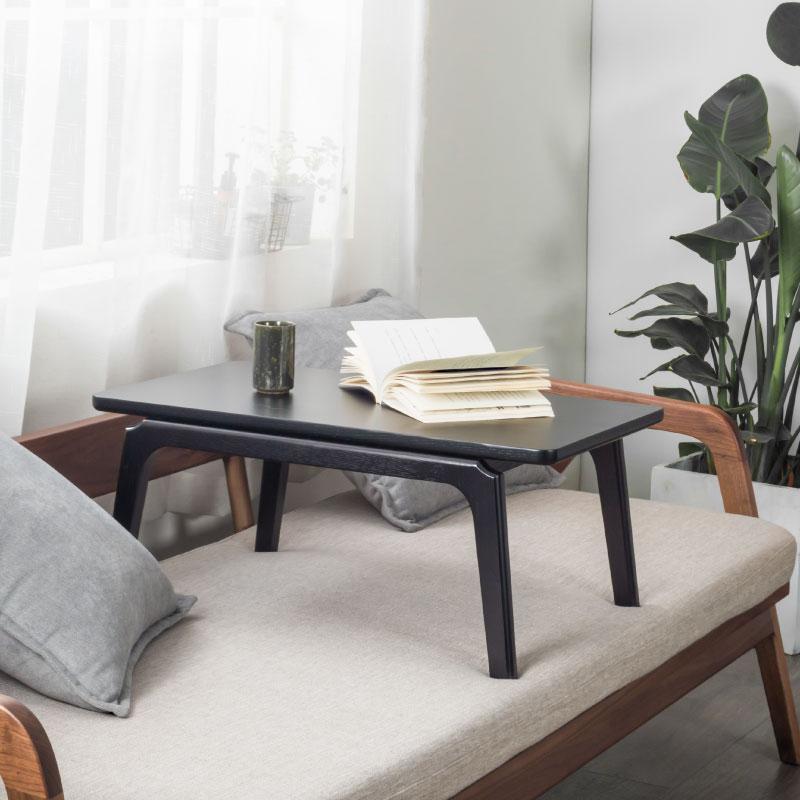 森美人物应「榻榻米桌」原创飘窗茶边几床上炕桌几日式黑胡桃实木儿童桌 白蜡木骏马黑3月底发货