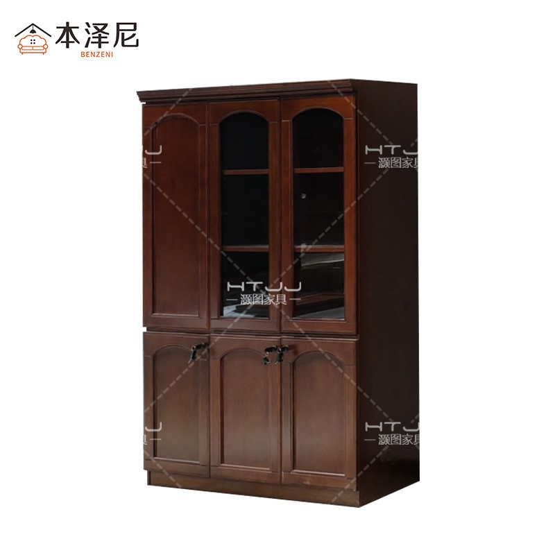 本泽尼 书柜 三门油漆柜 HTFMD-YQ03 1350*420*2000mm 组高清大图