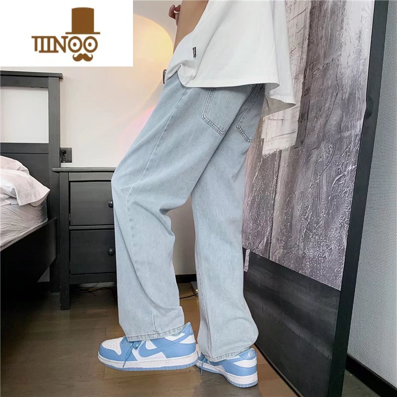 YANXU牛仔裤子男宽松直筒休闲裤夏季薄款高街潮牌ins港风阔腿季港街街高清大图