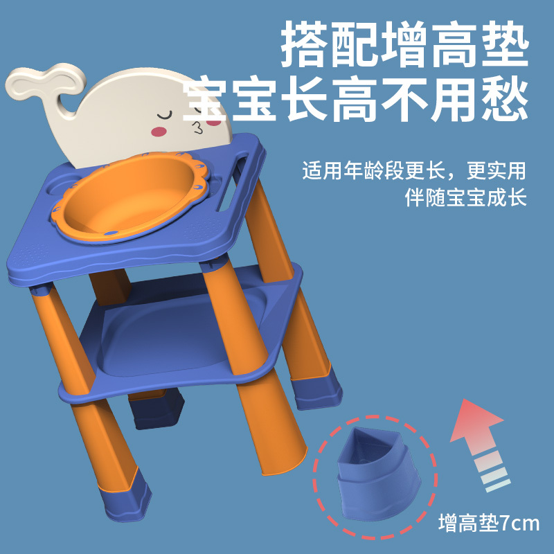 开优米(Kiuimi)婴儿洗脸盆宝宝洗漱台儿童刷牙台洗手池家用免安装可升降和平鸽母婴喂养用品卫浴用品婴童脸盆 天空蓝