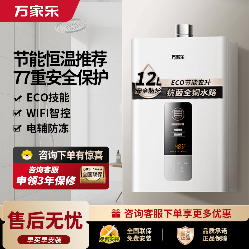 万家乐 12升热水器燃气热水器燃热 智能恒温 热水器天然气 12DP1