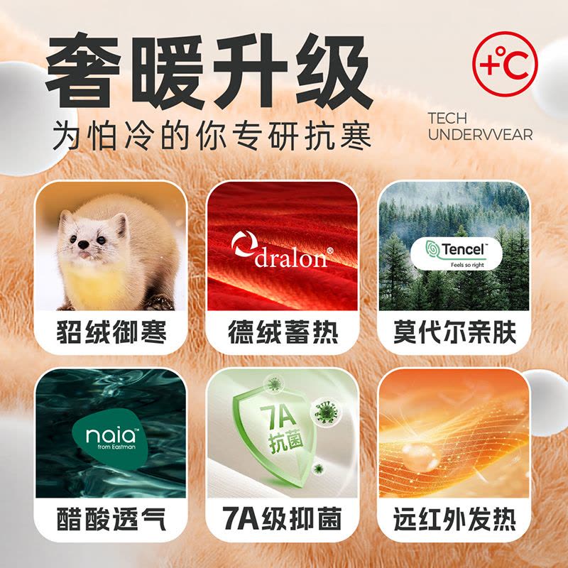 猫人貂绒保暖背心男女士德绒发热内穿打底加厚加绒保暖上衣25秋冬图片