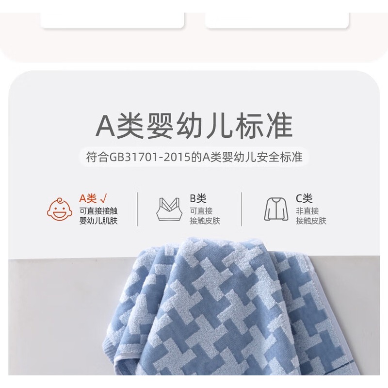 金号 毛巾柔软纯棉纯棉洗脸毛巾全棉吸水面巾A类毛巾2条 G1678W高清大图