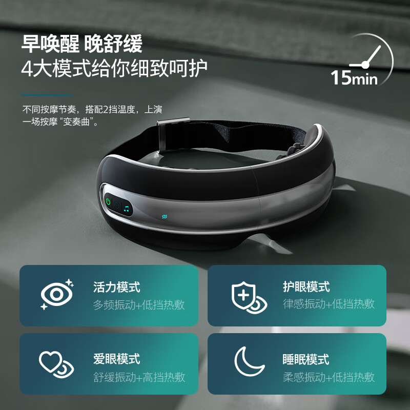 飞利浦(PHILIPS)眼部按摩仪5203E 振动眼部按摩器仿人手指揉捏眼袋热敷可视蓝牙音乐 生日 元旦礼物年会礼品高清大图