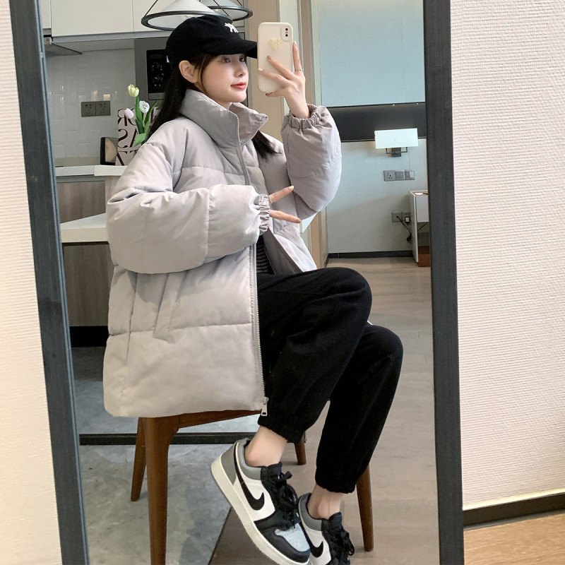 唐狮冬季棉衣女新款韩版简约立领外套送小熊包包韩系ins潮