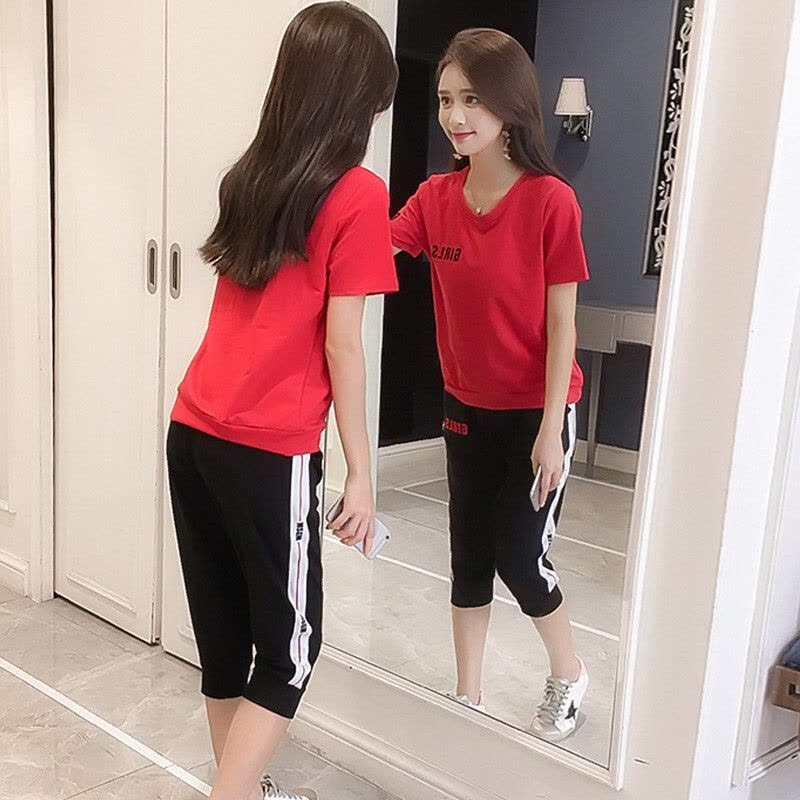 迪鲁奥(DILUAO)孕妇哺乳套装2021夏季新款纯棉短袖隐形外出哺乳裤套装图片