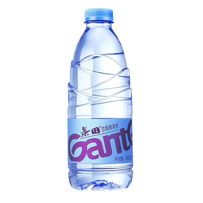 景田饮用纯净水560ml24瓶整箱装