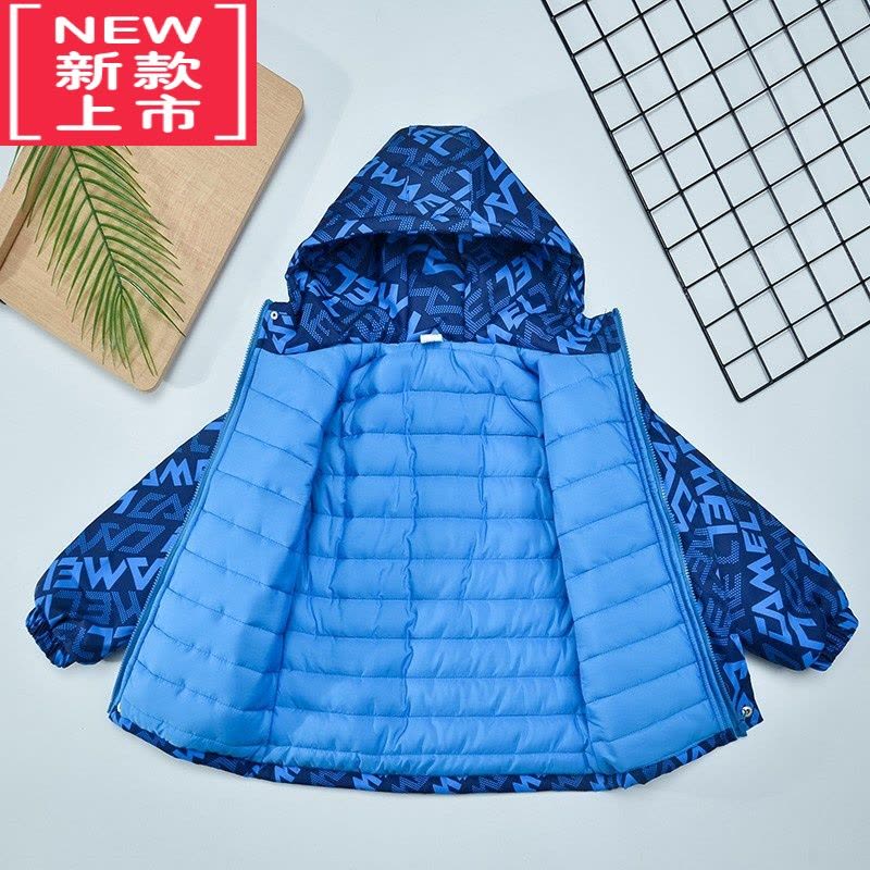 可莉允巴­拉巴­拉男童冲锋衣棉服2022中大童迷彩棉衣外套秋男孩户外冬装图片