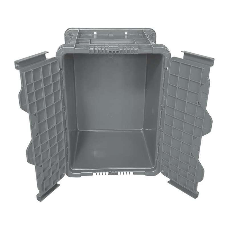 臻远ZY-SNXD-138斜插翻盖物流箱收纳周转箱带盖子 4号箱灰色高清大图