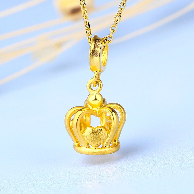 翠绿黄金吊坠足金999女款小皇冠吊坠金重约2223克a01000041691