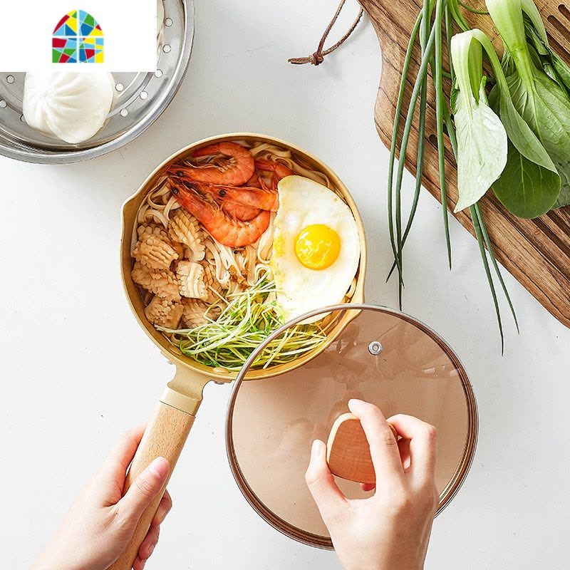 日式雪平锅家用泡面锅汤锅煮锅婴儿宝宝奶锅辅食器不粘锅一锅多用 FENGHOU 20cm无盖图片