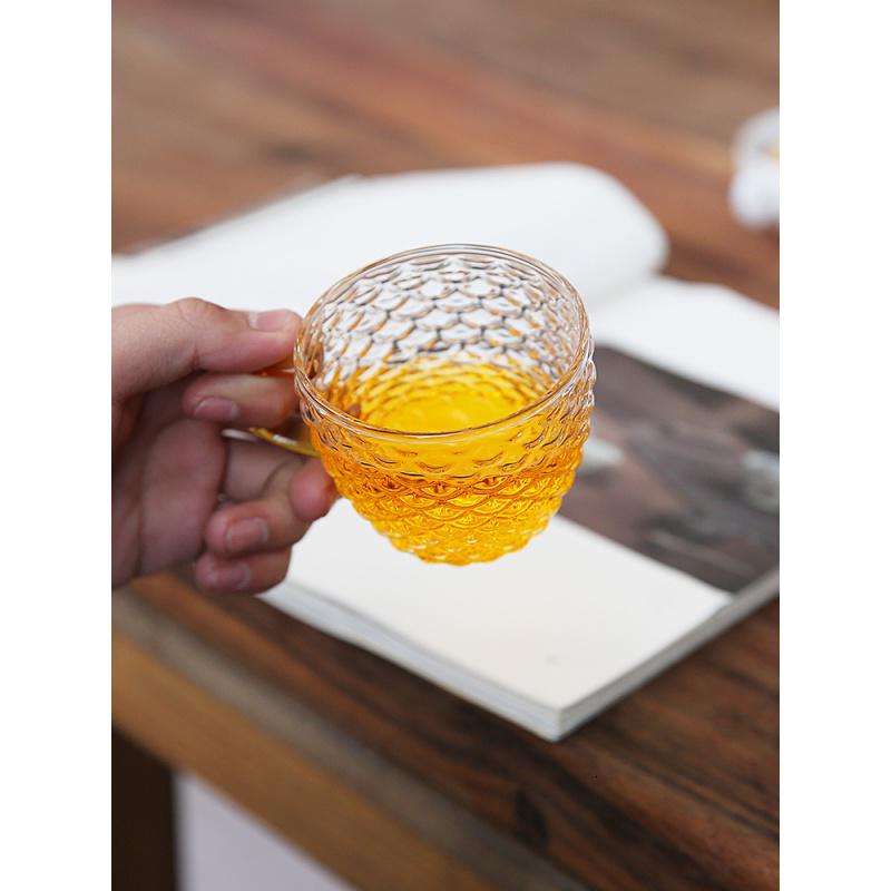 家柏饰(CORATED)玻璃茶具整套家用办公功夫泡茶器透明过滤带把茶壶锤纹品茗杯高清大图