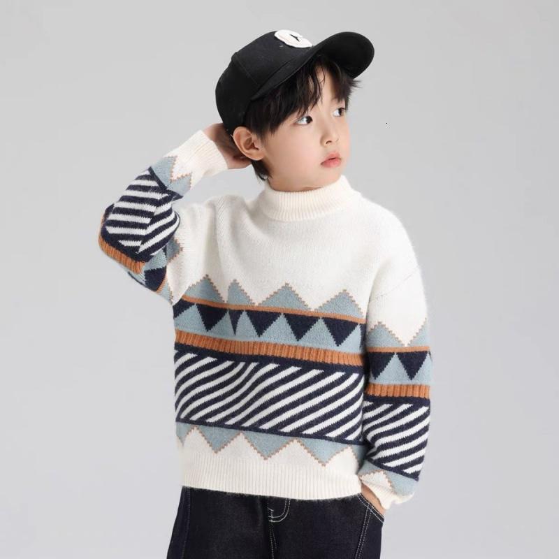 童装男童毛衣2023新款儿童针织衫加厚秋冬季保暖男孩上衣中大