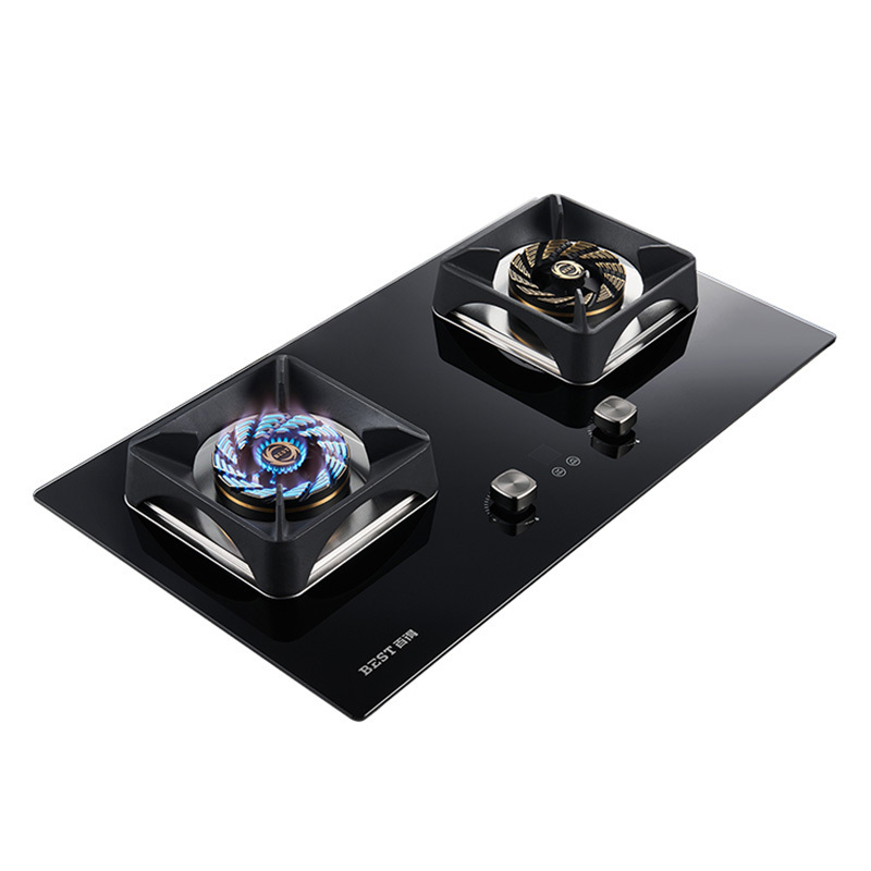 百得(best) q917b钢化玻璃燃气灶 天然气灶 家用双眼灶 大火力灶具