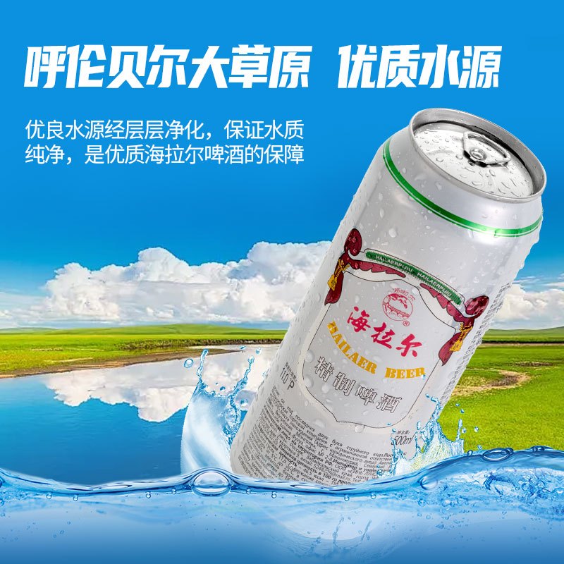 雪花内蒙古呼伦贝尔海拉尔酒11度500mI*12听整箱自饮正品啤酒